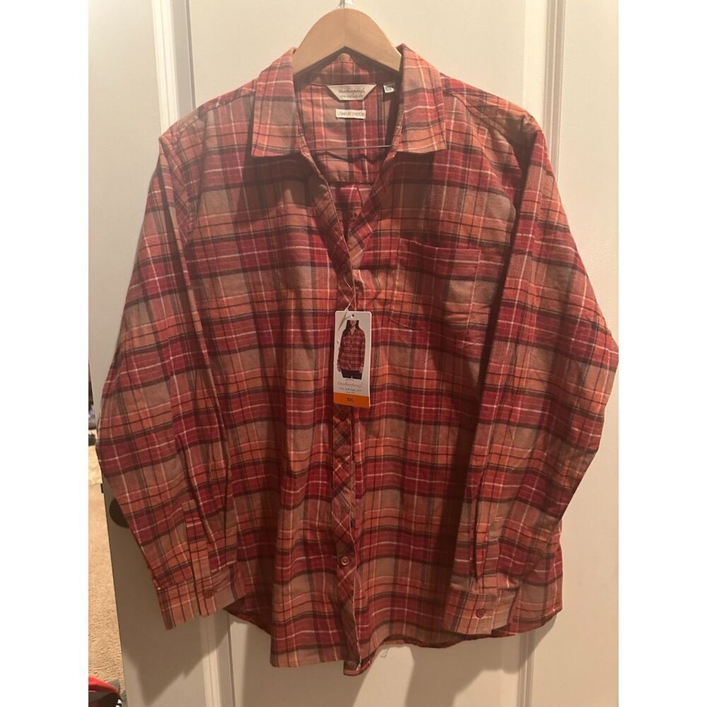Weatherproof Women Classic-Fit Long-Sleeve Plaid Flannel Shirt Size XXL
